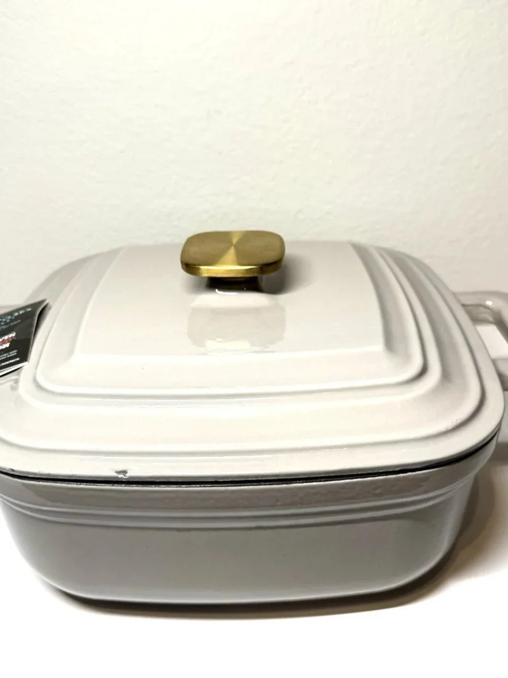 Smith & Clark Ironworks 4 Qt Square Enameled Cast Iron Dutch Oven Gray with Lid